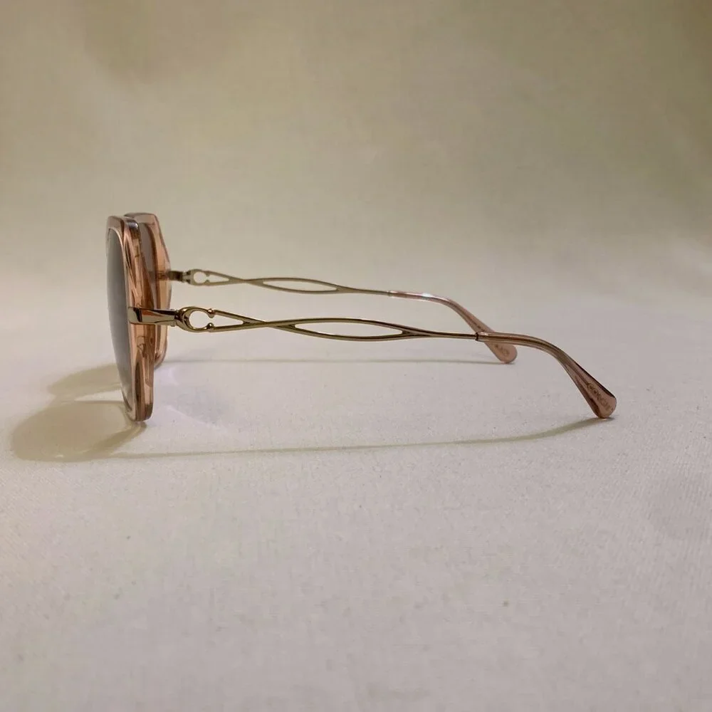 COACH C Hardware Peach Crystal & Gold Sunglasses—Brown Rose Gradient Lenses-NWT - Picture 5 of 10